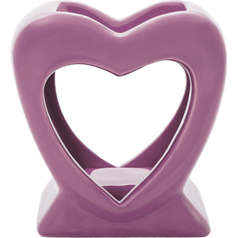 quemador de aceite esencial y cera morado con forma de corazón pequeño